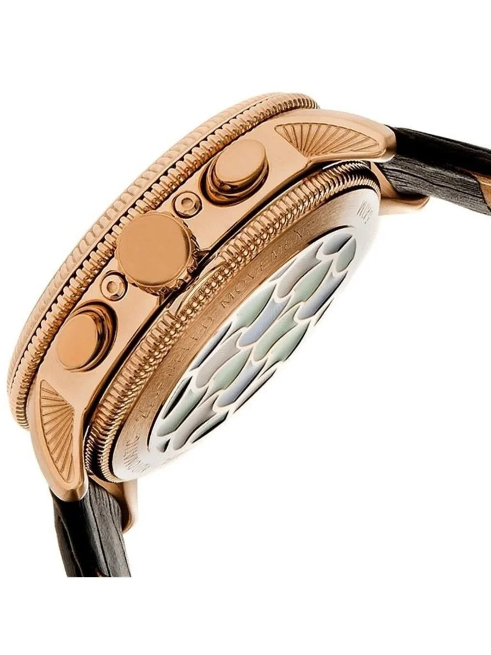 NWT Heritor Aura Vitreous Enamel Semi-Skeleton Dial Men's Watch